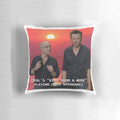 Community TV show inspired 'Kiss from a Rose' pillow featuring the characters Dean Pelton, Jeff Winger, and Britta Perry
