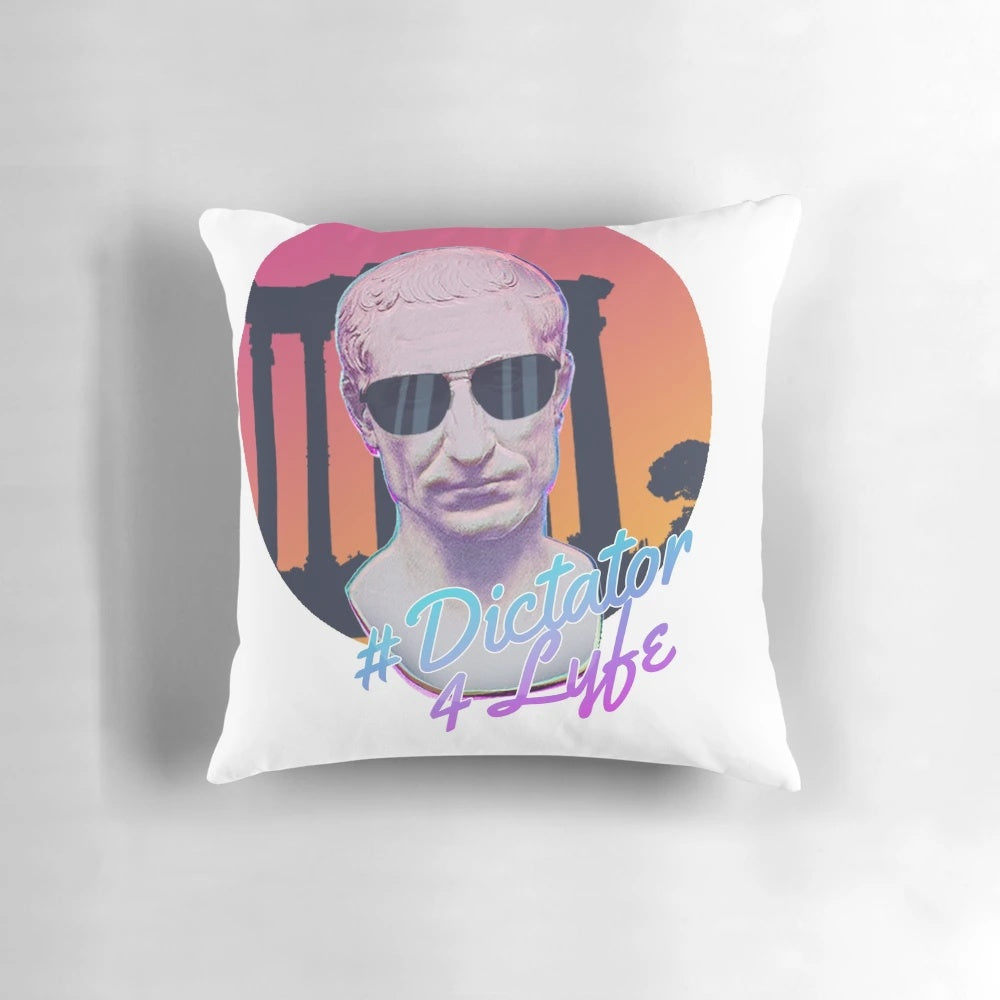 Dictator 4 Lyfe Pillow featuring ancient Roman imagery and typography