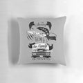 Decorative throw pillow featuring the iconic Impala and Winchester Brothers from the supernatural TV series