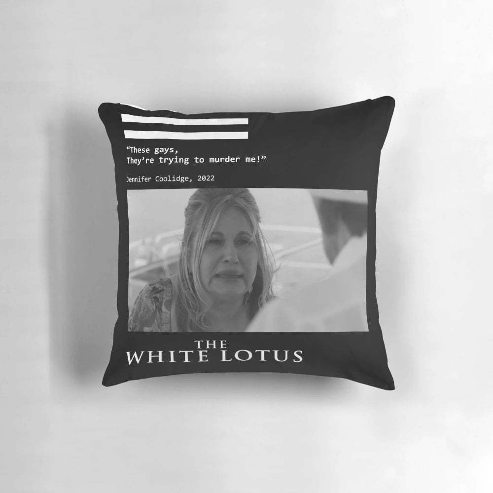 White Lotus Pillow featuring Jennifer Coolidge as Tanya McQuoid