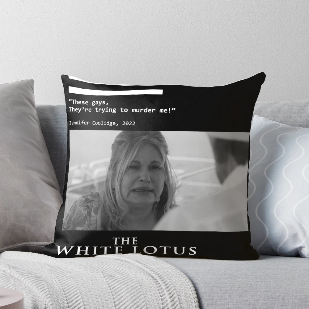 White Lotus Pillow featuring Jennifer Coolidge as Tanya McQuoid