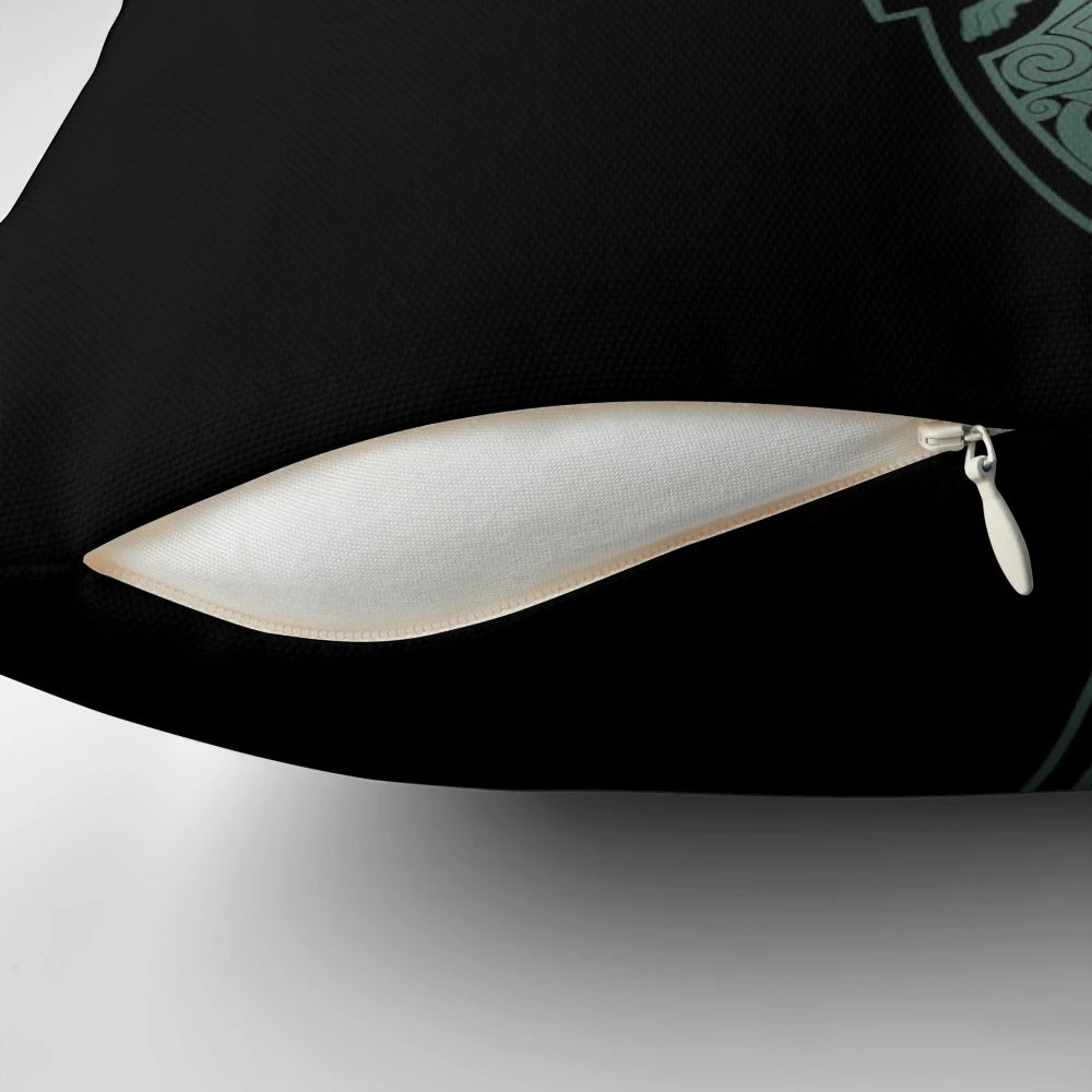ODIN.GODMASK. Pillow featuring Norse mythology symbols and elements