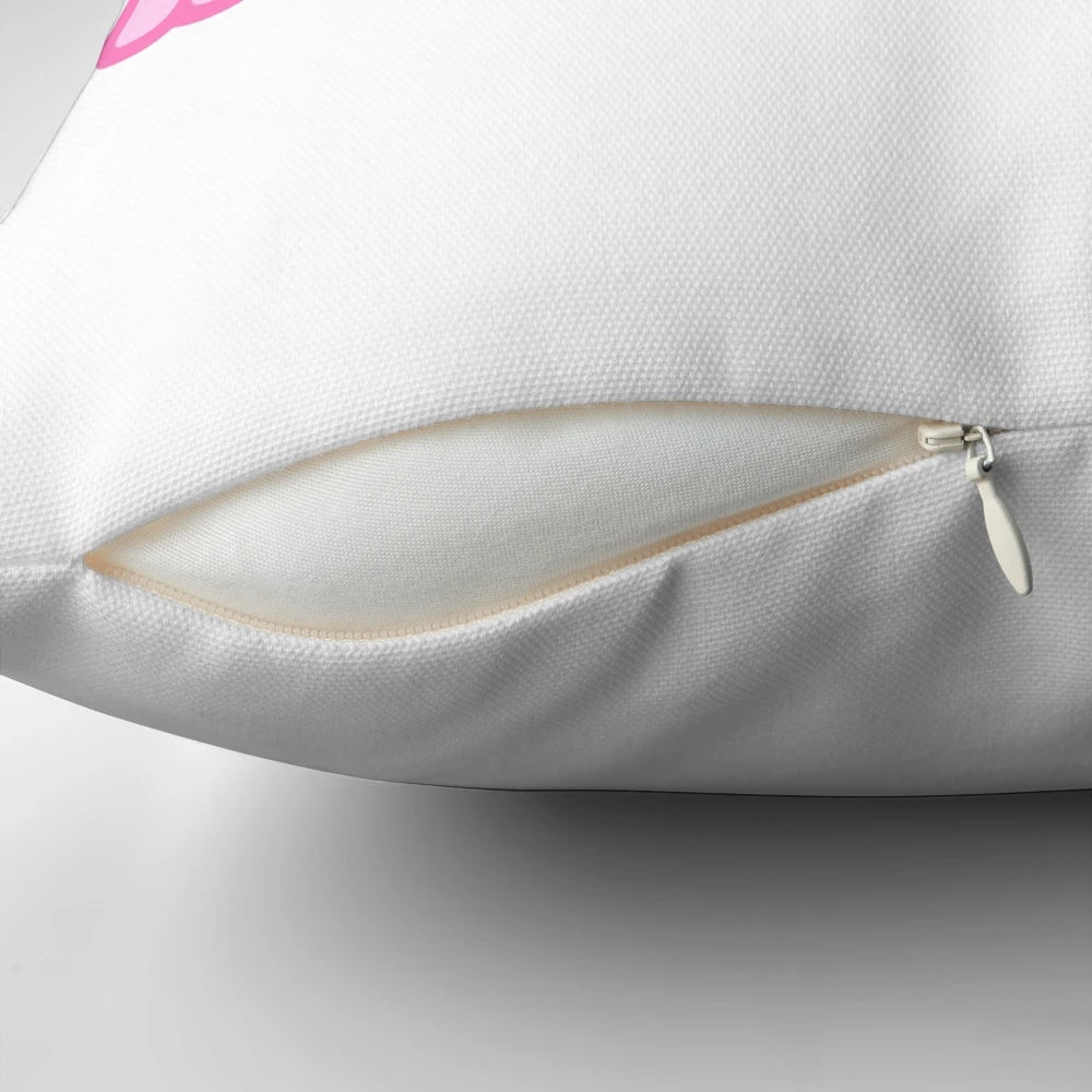 Pink bubble letter Pillow featuring the Oxford, Mississippi text