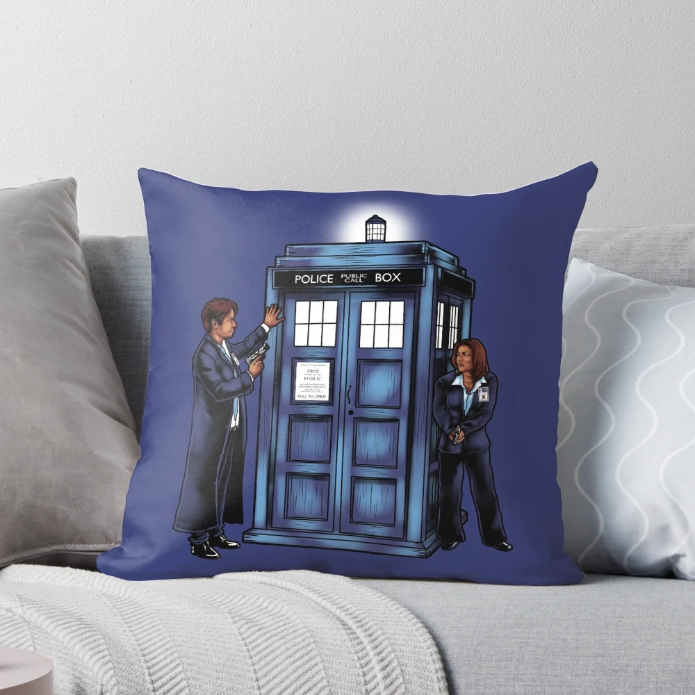The Agents' Phone Box Pillow - A Sci-Fi Themed Decoration for X-Files Fans