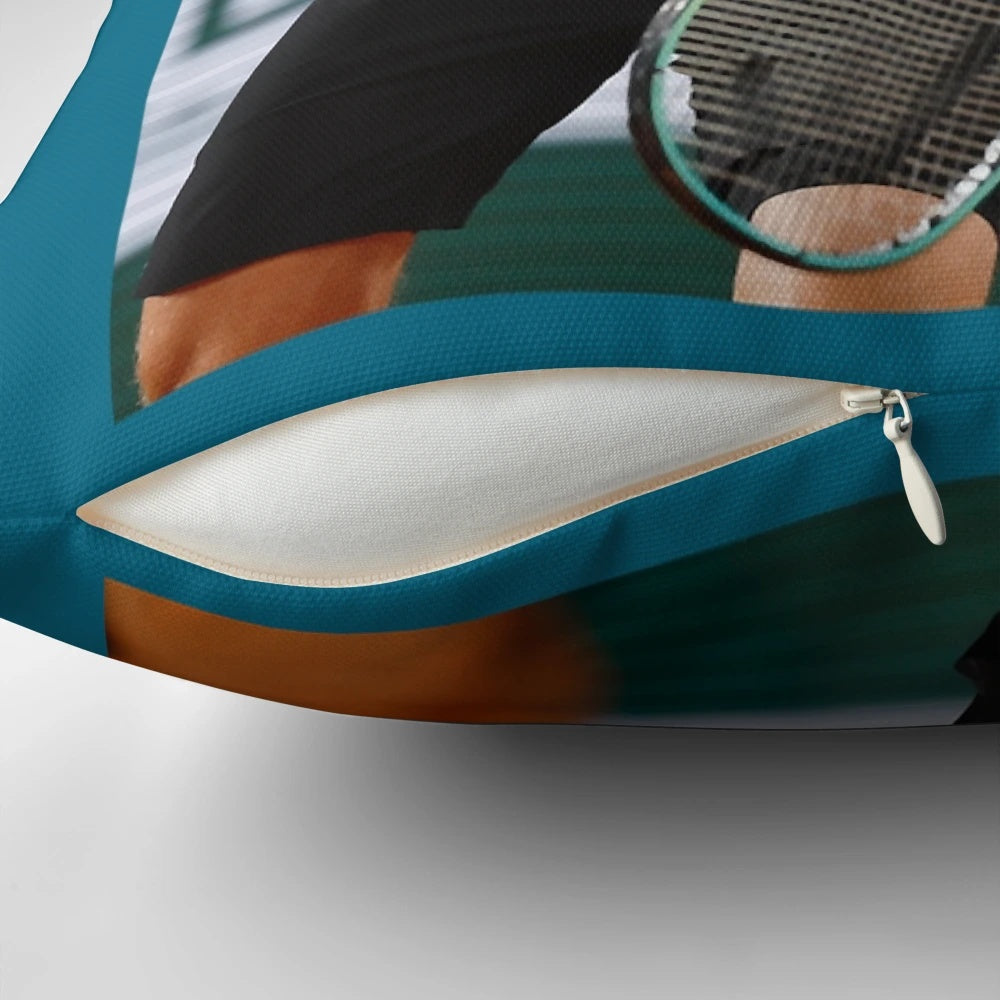 Alexander Zverev, the renowned tennis player, featured on a plush pillow