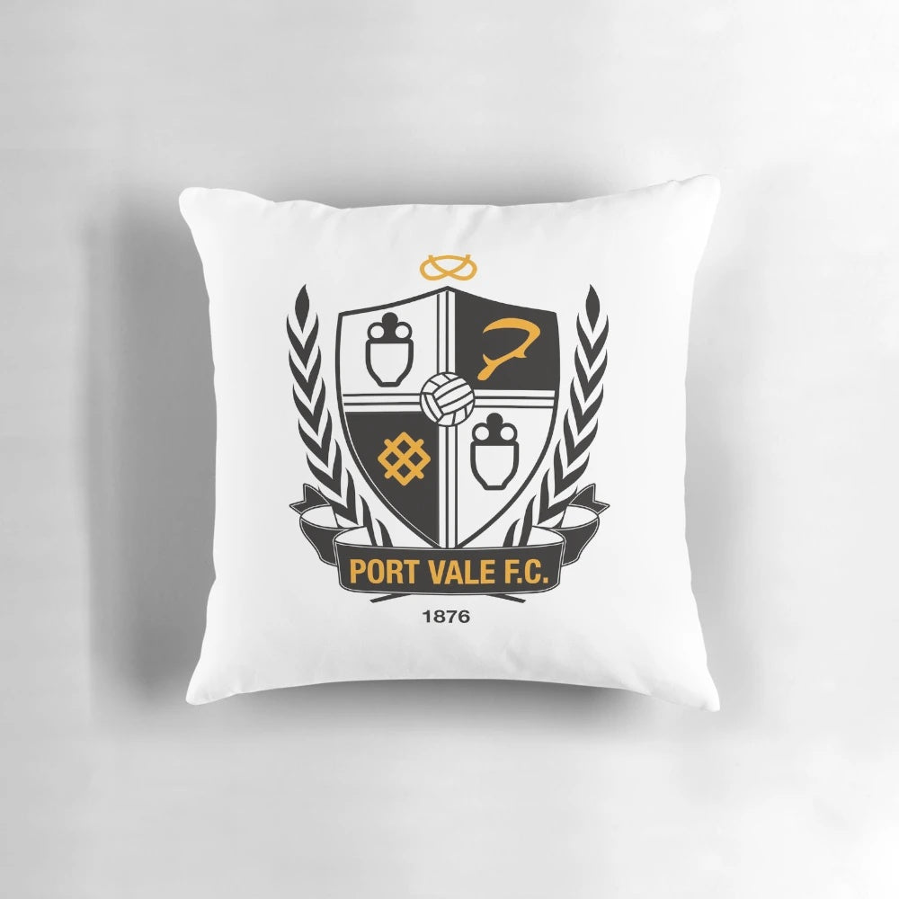 Port Vale Pillow featuring the club's iconic logo and crest