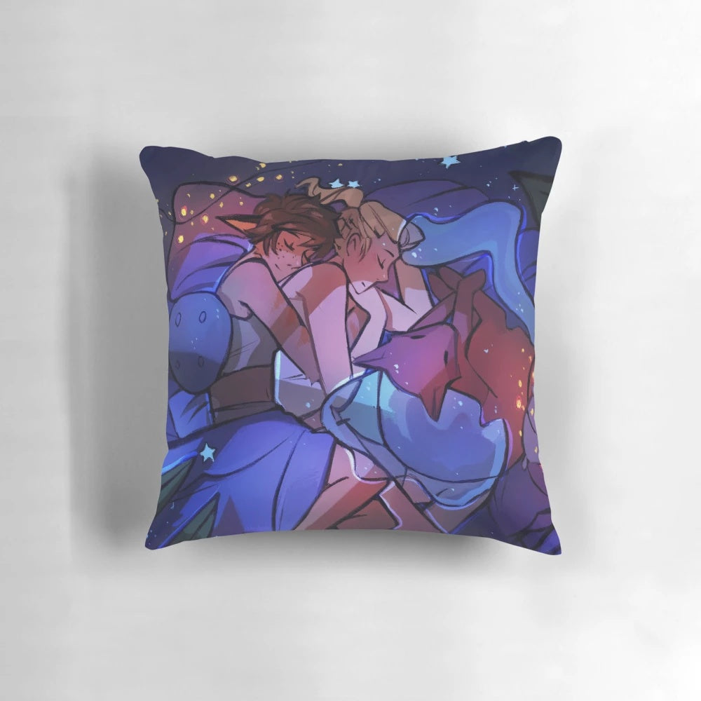 A cozy pillow featuring the beloved catradora couple from Shera and the Princesses of Power, perfect for cuddling and dreaming.