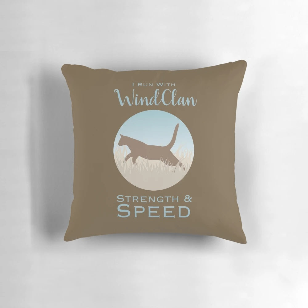Soft, plush pillow featuring the WindClan emblem from the Warrior Cats series