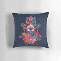 Vibrant hand of fatima pillow with floral and spiritual design elements
