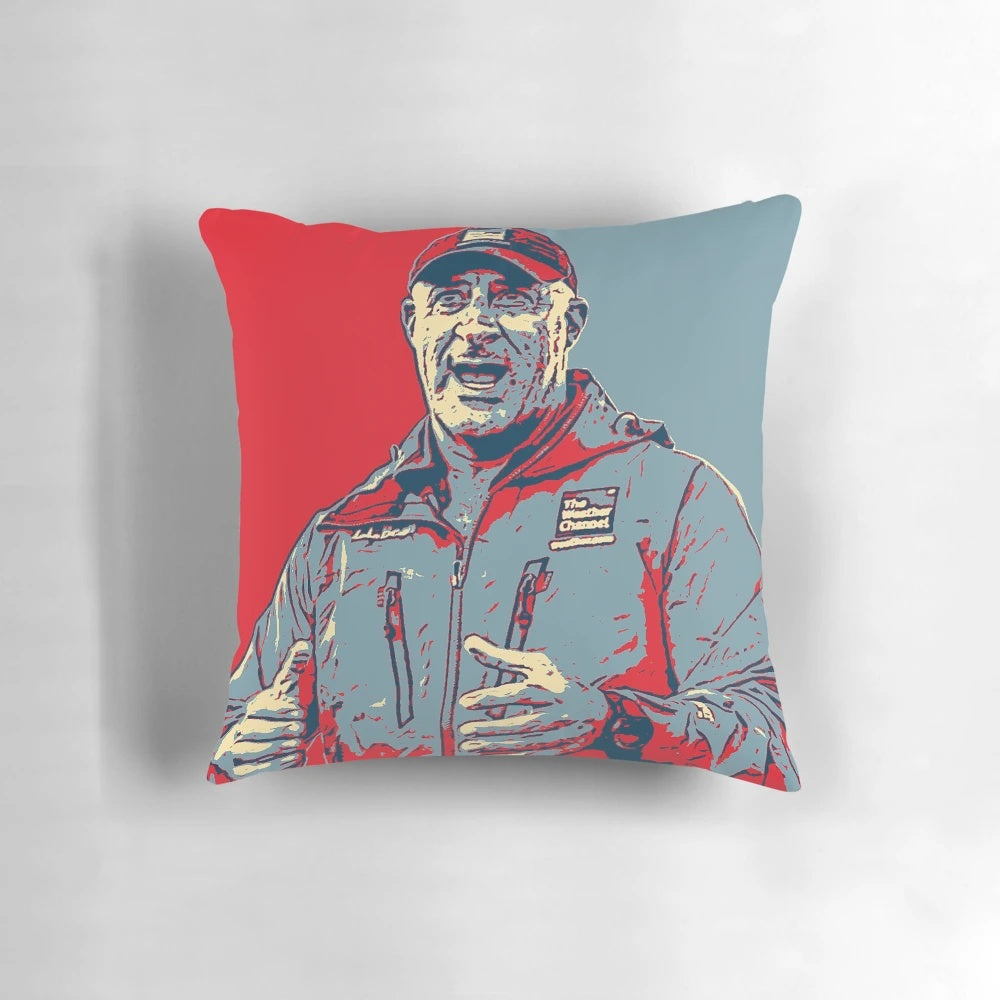 Jim Cantore Pillow - Featuring the Famous Weather Reporter for Weather Enthusiasts