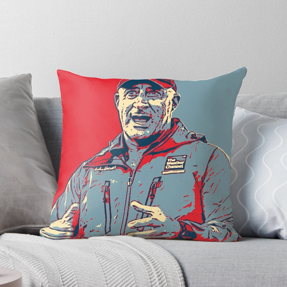 Jim Cantore Pillow - Featuring the Famous Weather Reporter for Weather Enthusiasts