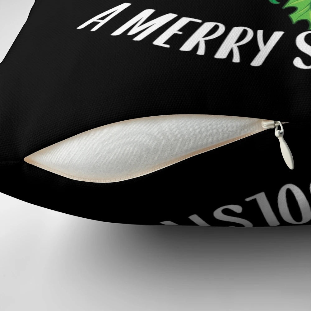 Cozy and festive Yule pagan-themed pillow for the winter solstice