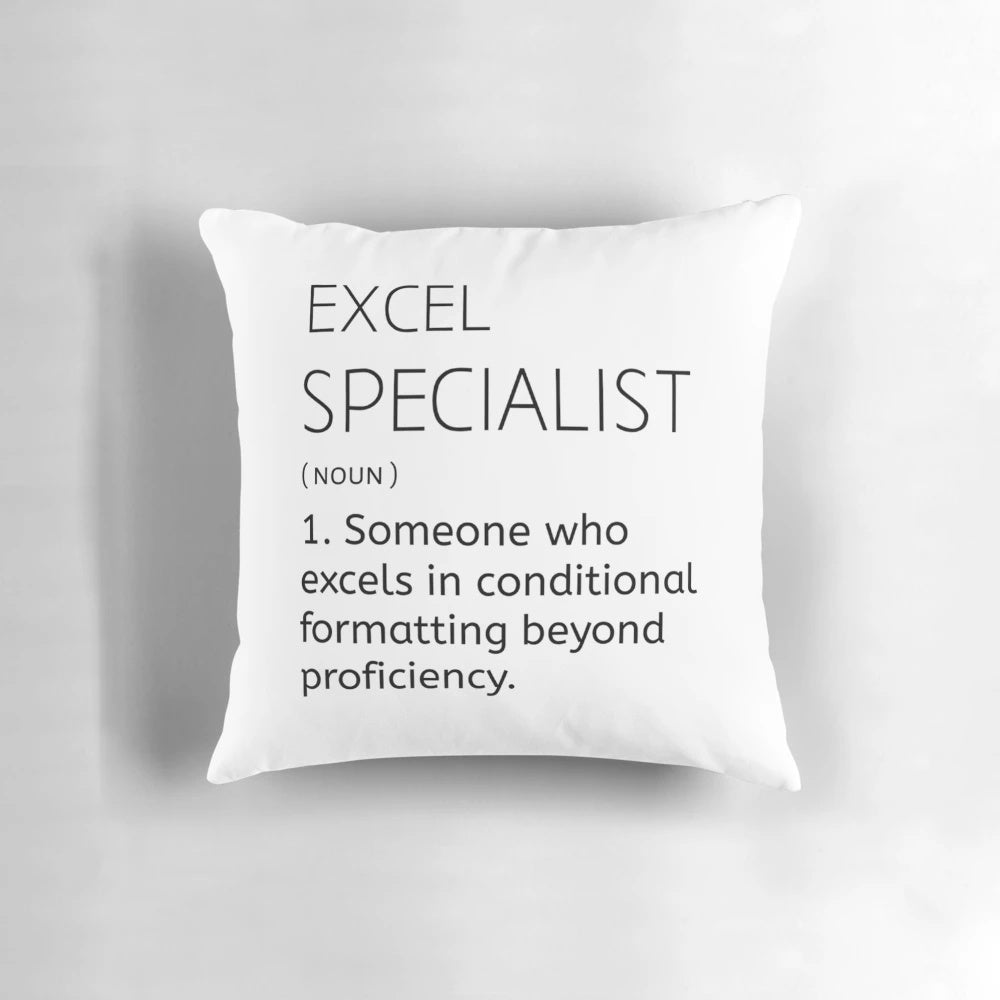 Cozy Excel Specialist Pillow for the Data-Driven Desk
