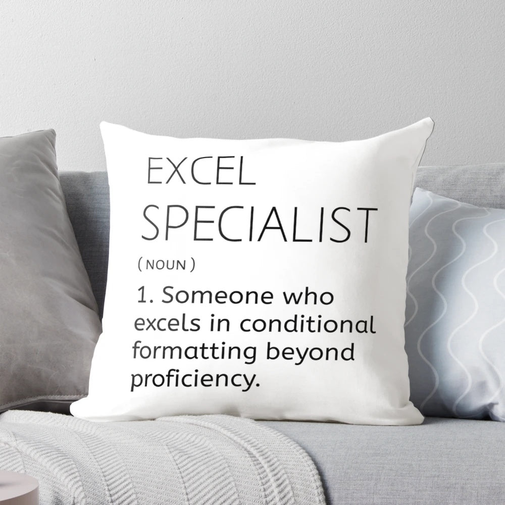 Cozy Excel Specialist Pillow for the Data-Driven Desk