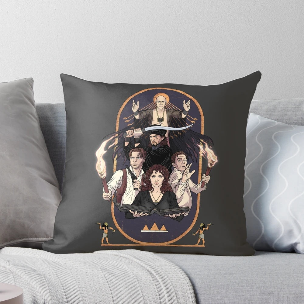 Pillow featuring a quote from The Mummy movie, perfect for book lovers and reading enthusiasts.