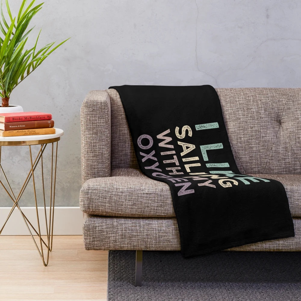 Sailing enthusiast plush blanket with "I Like Sailing" design