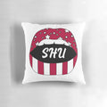 SHU Lips Pillow featuring the iconic Sacred Heart University logo and design