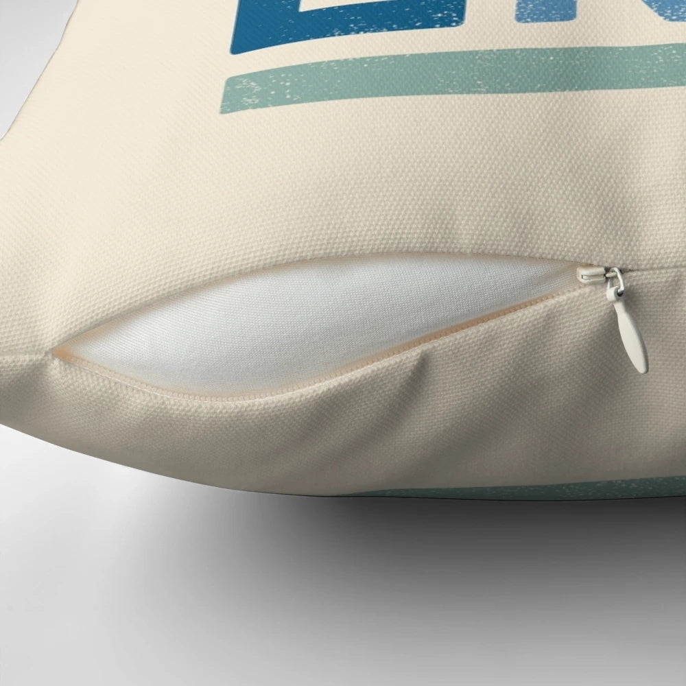 Vibrant UNLADYLIKE graphic design pillow featuring bold lettering and a feminist message.