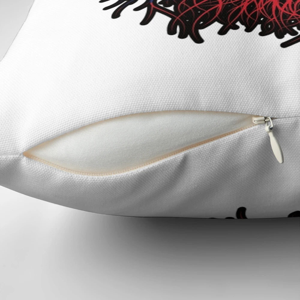 Vibrant UK-Venezuela flag pillow with intricate tree roots design, celebrating Venezuelan-British cultural roots.