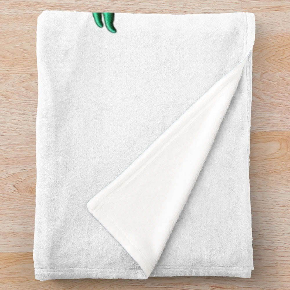 Embroidered Kappa Monster Inspired Plush Blanket