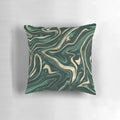 Emerald green and black gold marble pattern decorative pillow