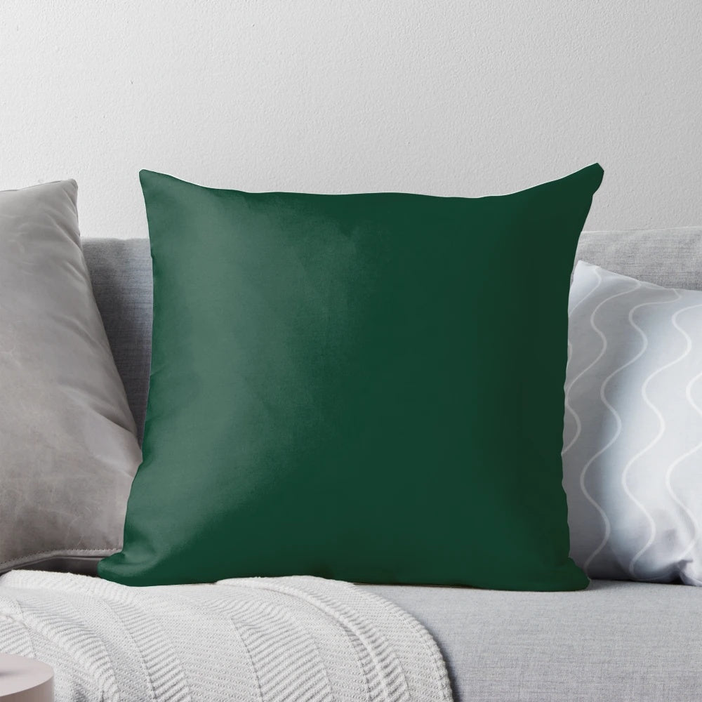 Emerald green solid minimalist pillow