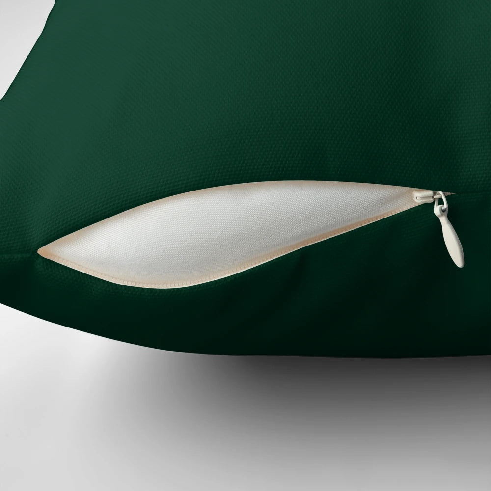Emerald green solid minimalist pillow