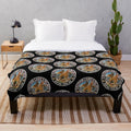 Emerson, Lake & Palmer inspired plush blanket with band logo and British Tour 1974 design