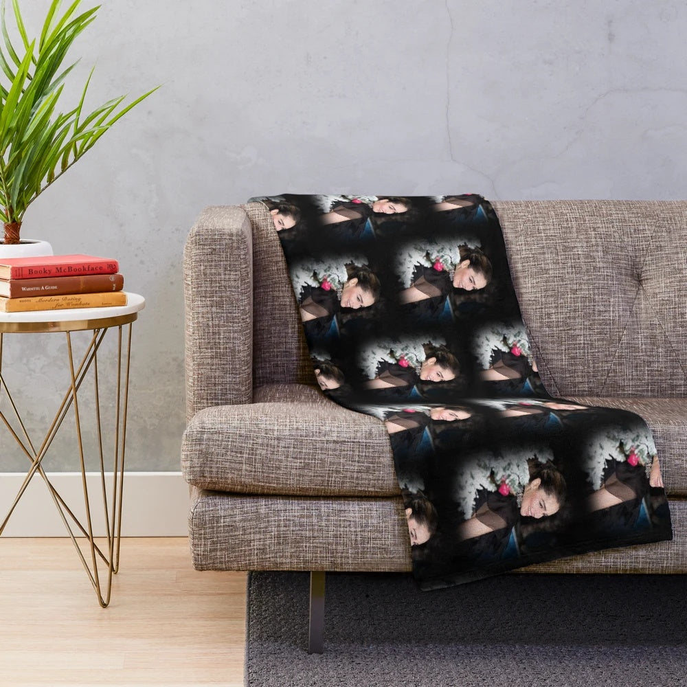 Emilia Clarke inspired plush blanket with a cozy and soft portrait design