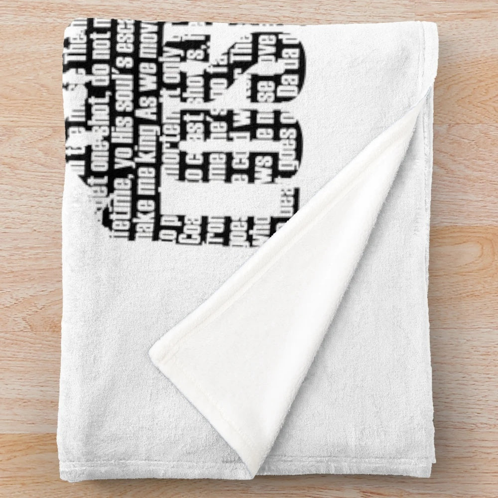 Eminem-inspired plush blanket featuring the "Lose Yourself" lyrics and design