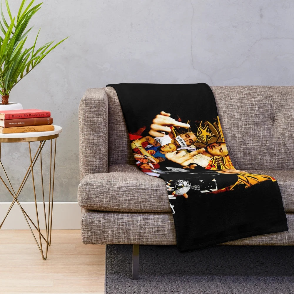 Vintage Eminem-inspired plush blanket with classic album artwork
