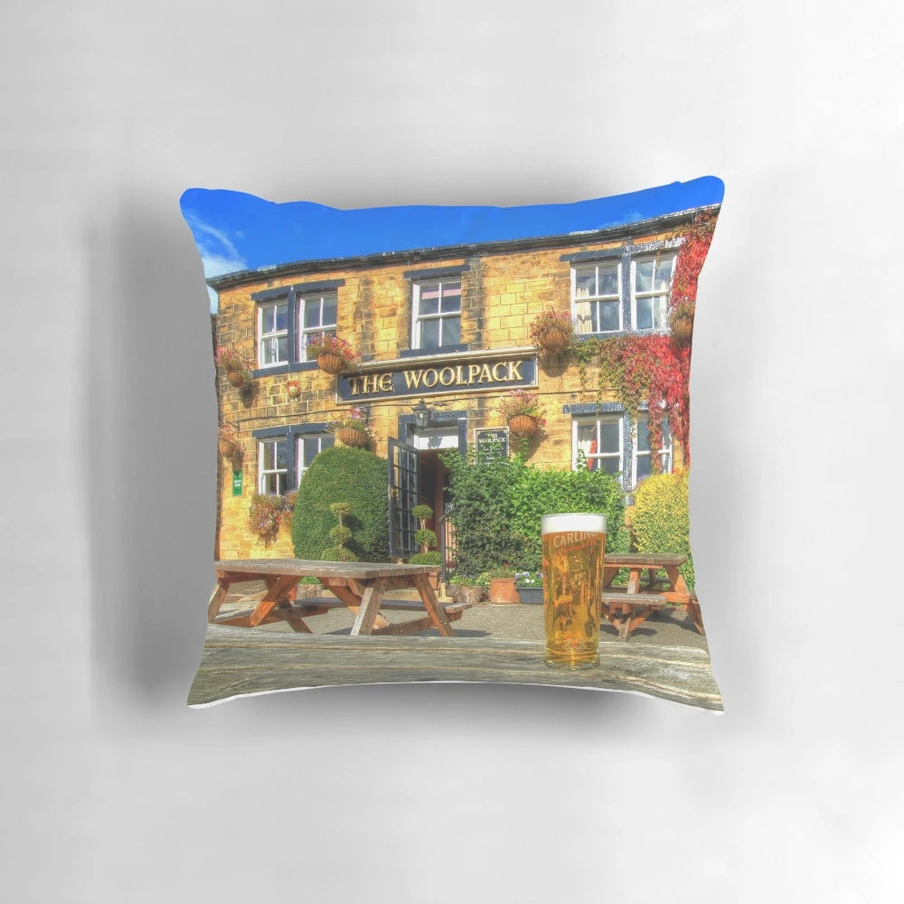 Emmerdale Woolpack Esholt Pillow featuring the iconic pub from the long-running British soap opera