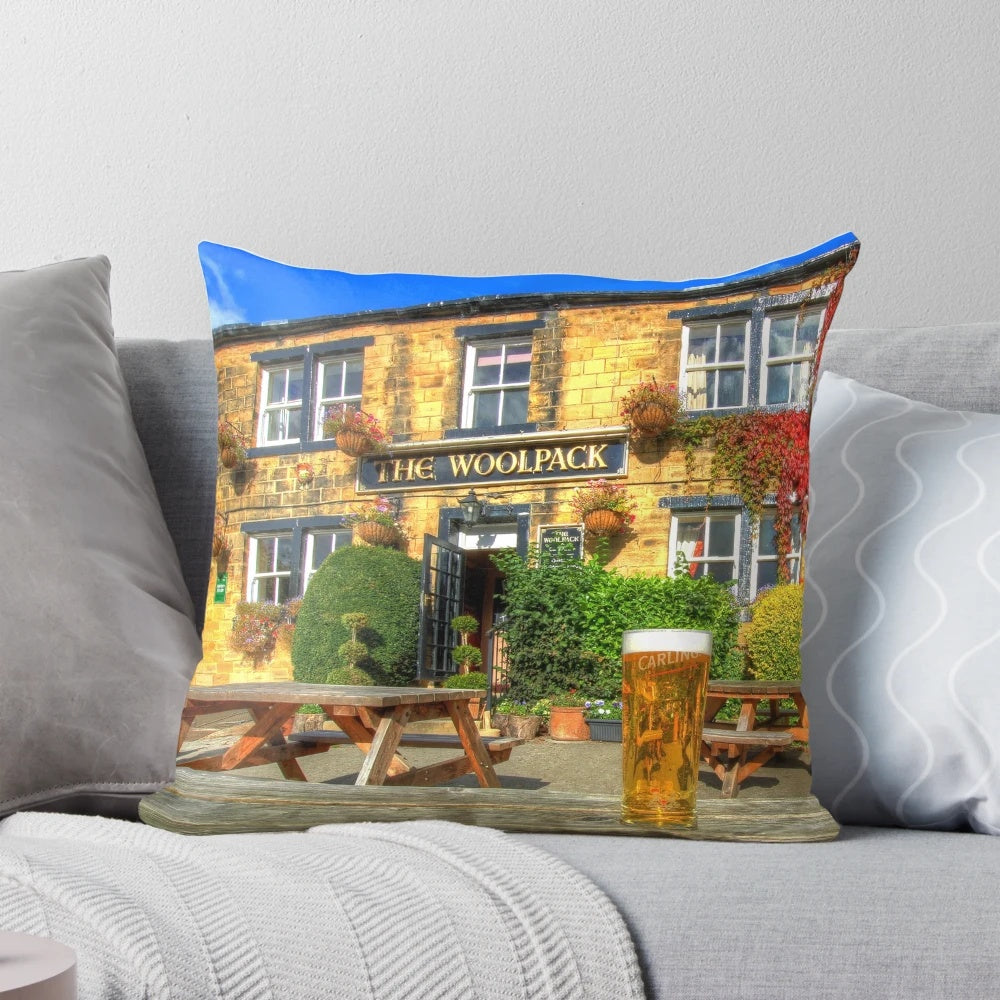 Emmerdale Woolpack Esholt Pillow featuring the iconic pub from the long-running British soap opera