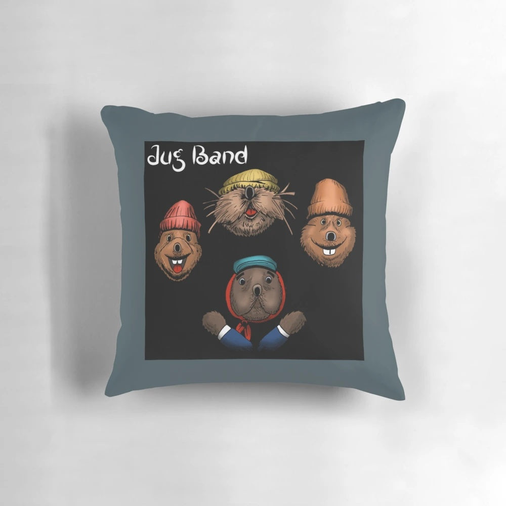 Decorative pillow featuring the Muppets' Emmet Otter's Jug Band