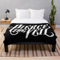 Pierce the Veil-themed plush blanket with the band's logo and name
