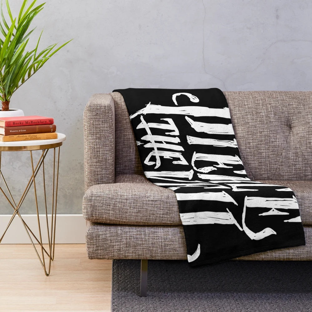 Pierce the Veil-themed plush blanket with the band's logo and name