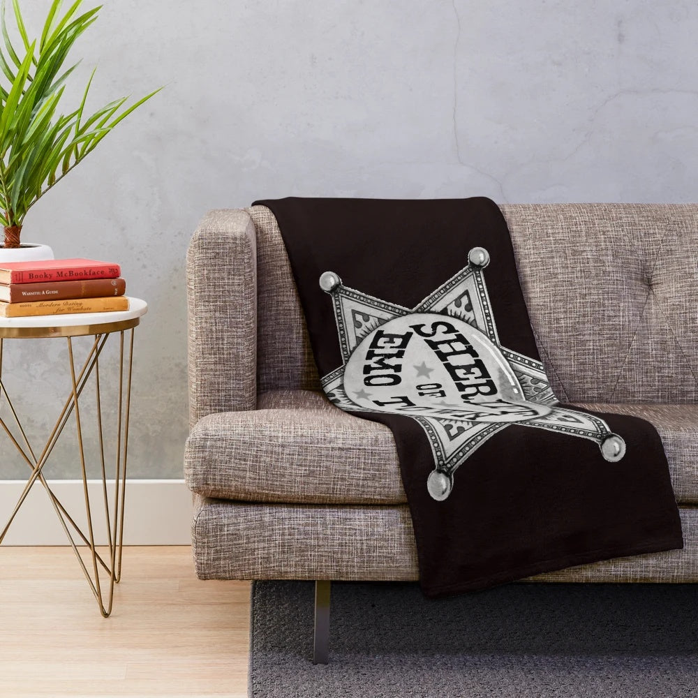 Emo Sheriff Plush Blanket with Alternative Music Designs
