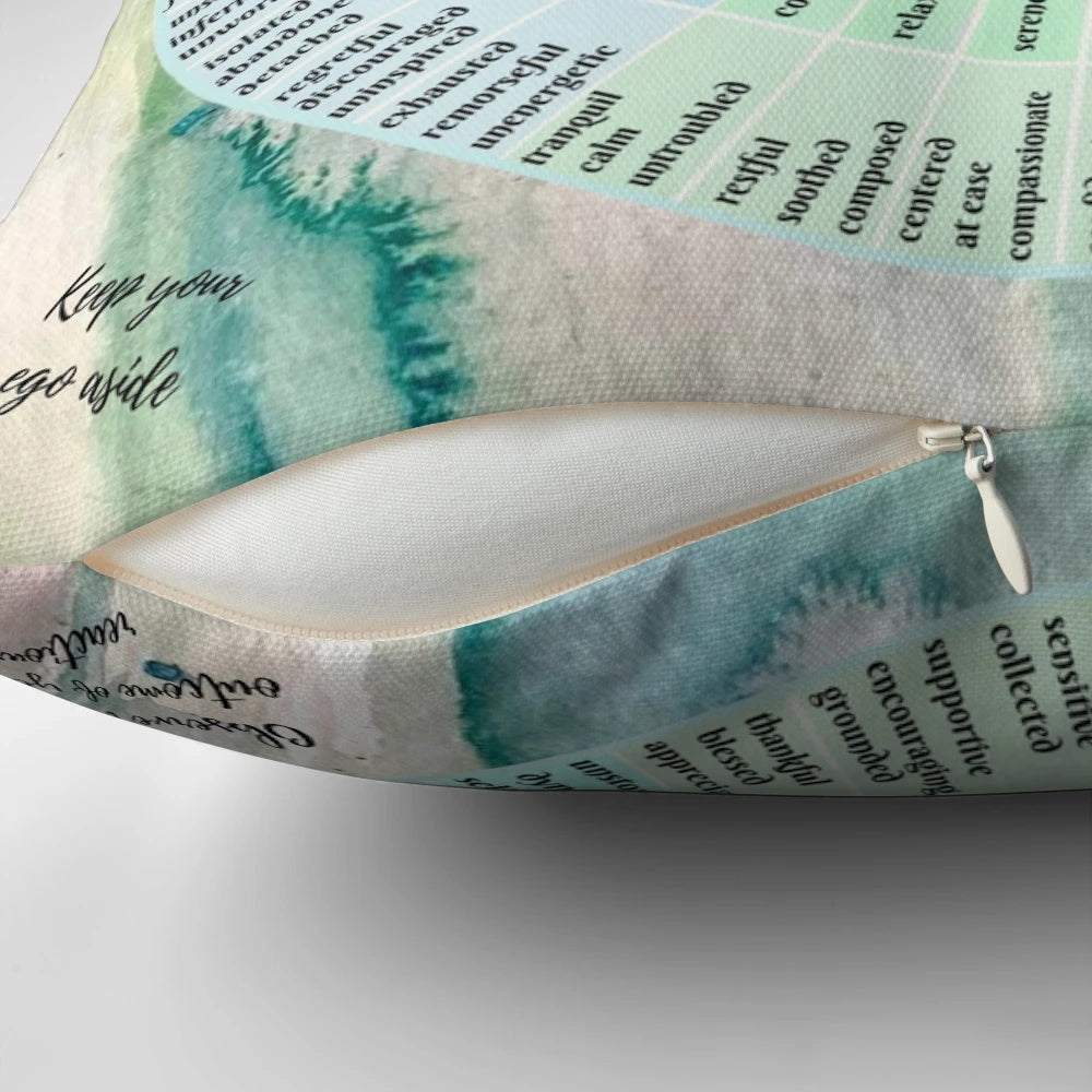 Emotion Wheel Pillow showcasing different feelings and emotions