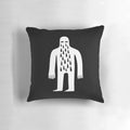 Monochromatic pillow featuring a simple, crying male figure in a minimalist, street art-inspired design.