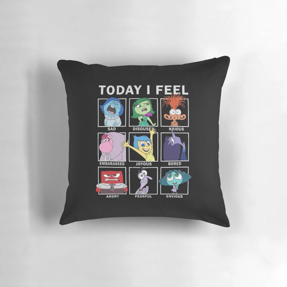 Inside Out Pillow featuring Joy, Sadness, Anger, Disgust, and Fear characters