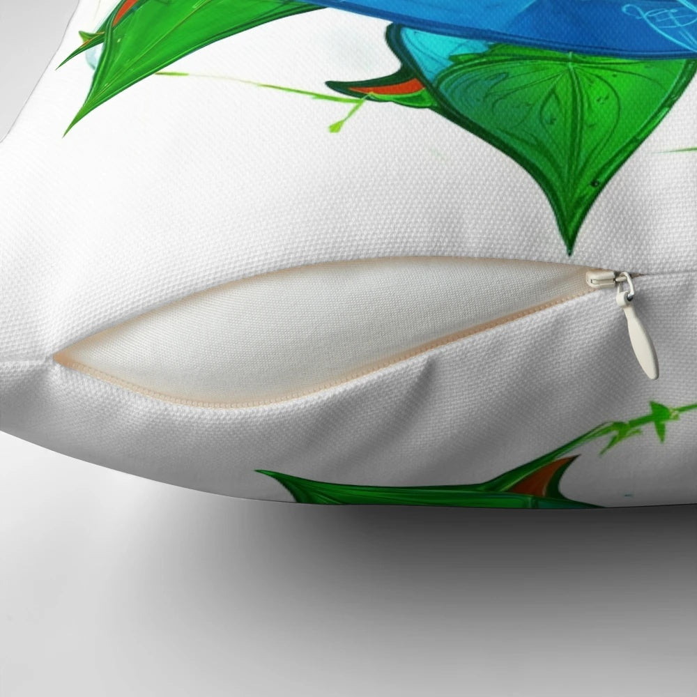 A vibrant, symmetrical mandala design with magical sigils on a pillow, promoting athletic energy and performance.