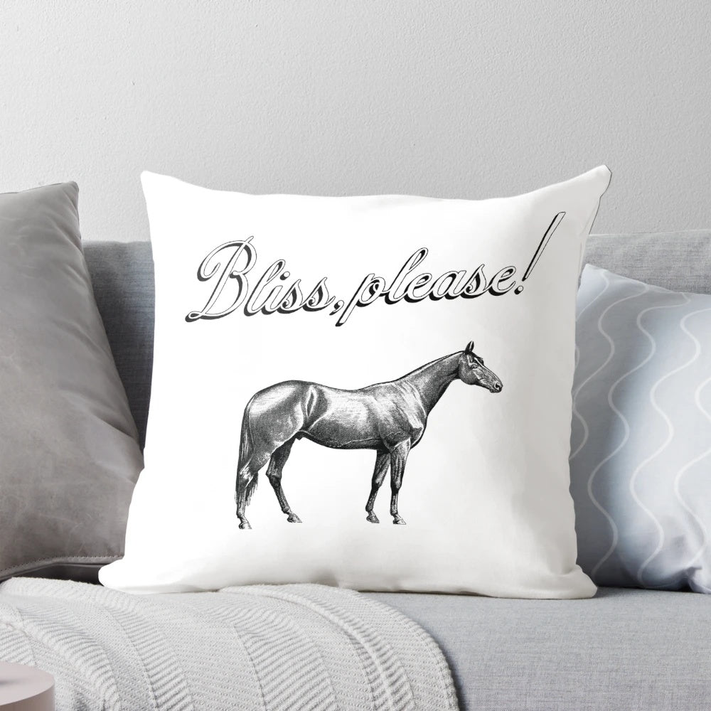 A plush, soft pillow featuring an image of Beyoncé with a majestic horse, creating a powerful and inspiring design.