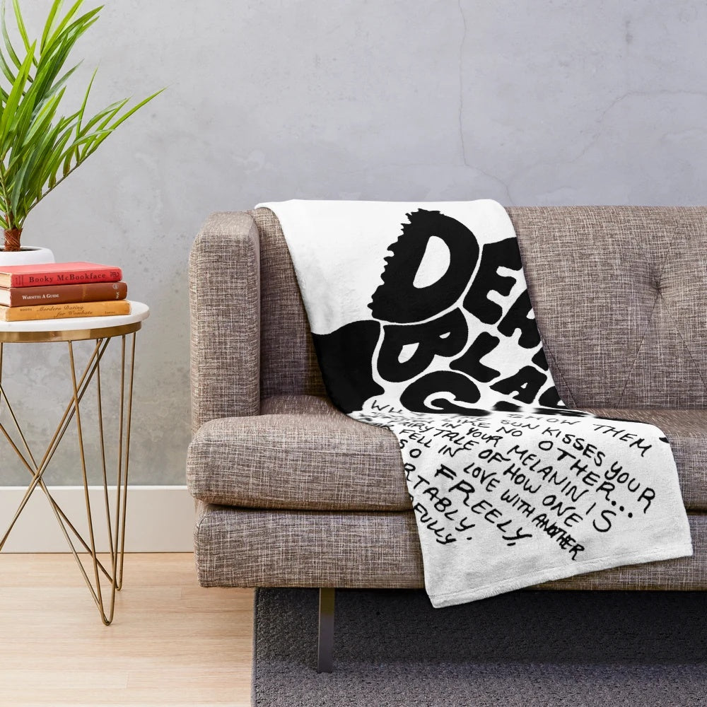 Plush blanket featuring an inspirational design for black girls