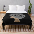 Soft plush blanket featuring afro art and inspiring words for black women and natural hair pride