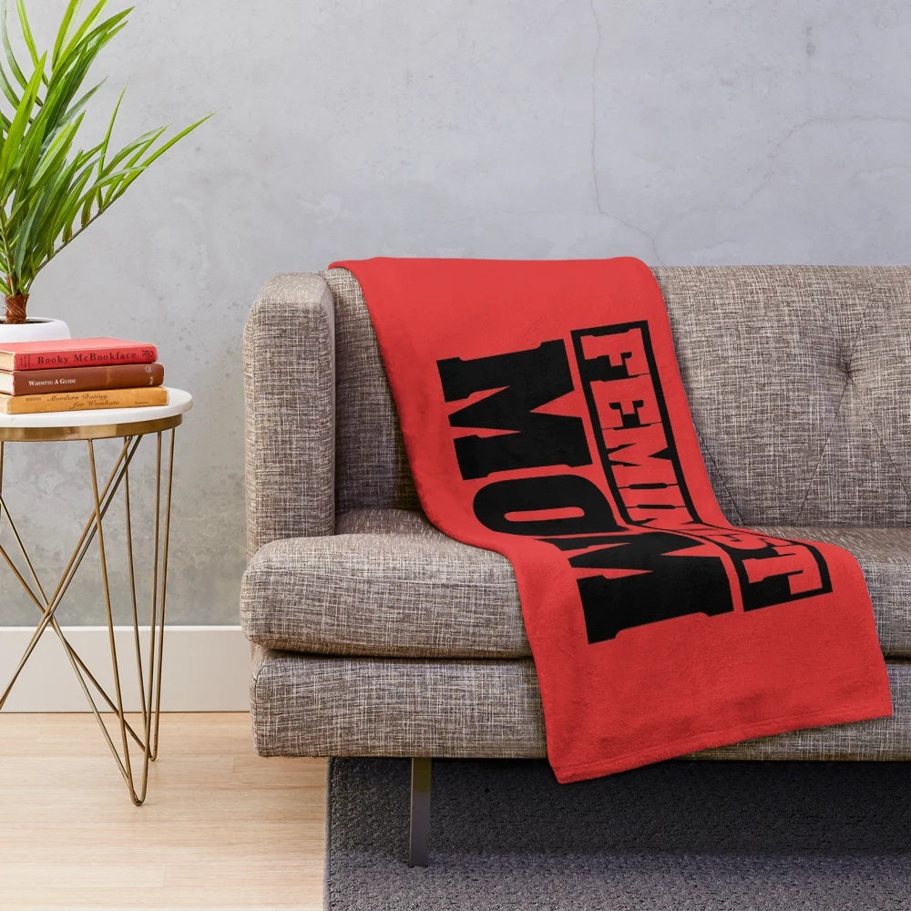 Feminist Mom Plush Blanket with Empowering Design