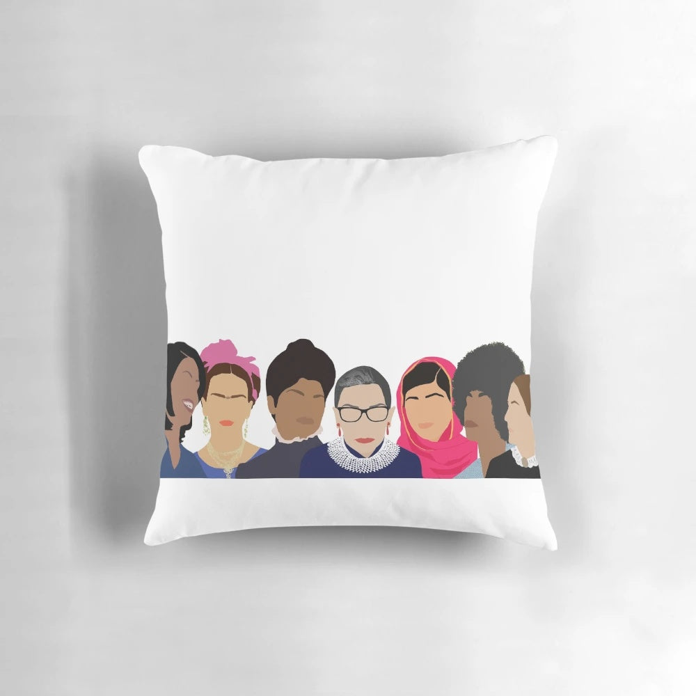 Feminist Pillow Featuring Portraits of Iconic Women Activists and Leaders