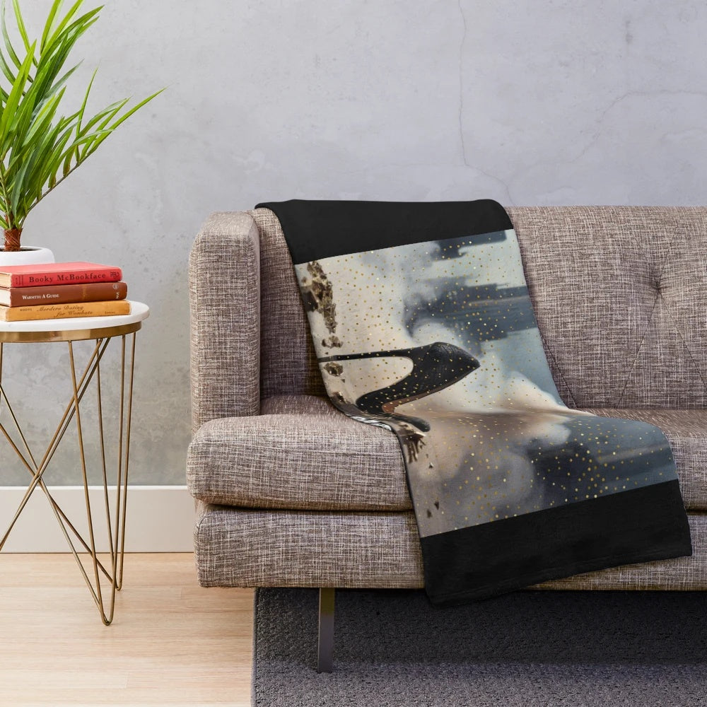 Plush blanket with a confident and stylish businesswoman design
