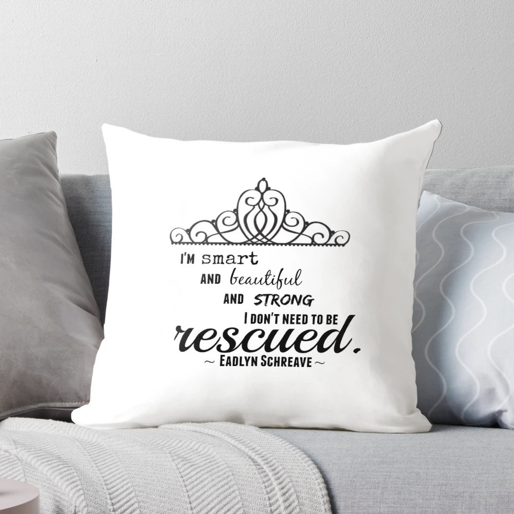 Princess Eadlyn Pillow from "The Selection" series by Kiera Cass, featuring a strong female protagonist.