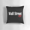 A plush pillow featuring a bold Wall Street-inspired design, perfect for finance and investing enthusiasts.