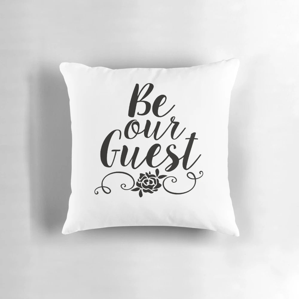 Disney "Be Our Guest" pillow featuring characters from Beauty and the Beast